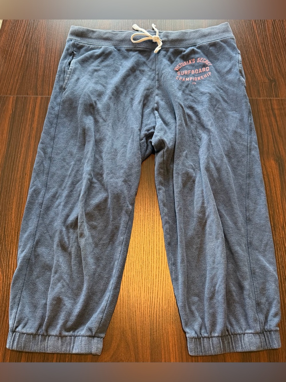 VS Victorias Secret Women’s Navy Y2K Surfboard Cropped Jogger Capris Size M